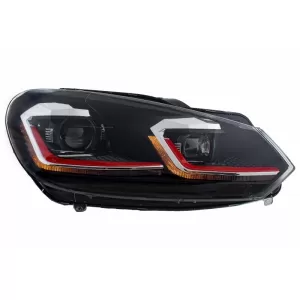 LED Фарове и Задни светлини , подходящи за VW Golf 6 VI (2008-2013) с Facelift G7.5 TFSI Look Red Flowing Динамичен Sequential Въртящи се светлини LHD-image-6052828