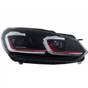 LED Фарове и Задни светлини , подходящи за VW Golf 6 VI (2008-2013) с Facelift G7.5 TFSI Look Red Flowing Динамичен Sequential Въртящи се светлини LHD-image-6052830