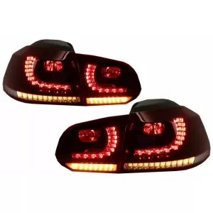 LED Фарове и Задни светлини , подходящи за VW Golf 6 VI (2008-2013) с Facelift G7.5 TFSI Look Red Flowing Динамичен Sequential Въртящи се светлини LHD-image-6052832