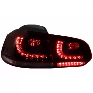 LED Фарове и Задни светлини , подходящи за VW Golf 6 VI (2008-2013) с Facelift G7.5 TFSI Look Red Flowing Динамичен Sequential Въртящи се светлини LHD-image-6052836