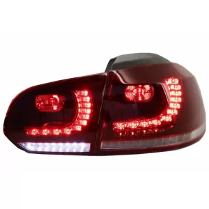LED Фарове и Задни светлини , подходящи за VW Golf 6 VI (2008-2013) с Facelift G7.5 TFSI Look Red Flowing Динамичен Sequential Въртящи се светлини LHD-image-6052837