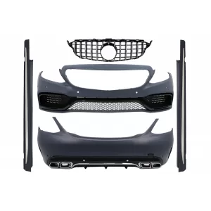 image-5-Kompletan karoserijski komplet s prednjom rešetkom prikladan za MERCEDES C-Klasa W205 Sedan (2014-2018) C63 A-Design