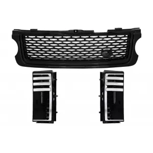 image-5-Középső hűtőrács oldal légbeömlőkkel, Land Rover Range Rover Vogue III (L322) (2010-2012), Zongorafekete, Autobiography Supercharged Design
