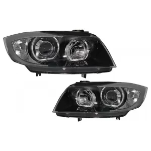 Parachoque para BMW E90 E91 Pre-LCI 05-08 M3 Look Faros Negros Faros Antiniebla-image-6053349