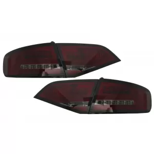 Feux arrière LED pour AUDI A4 B8 Berline Limousine 2008-2011 Rouge Fumée--image-6053946