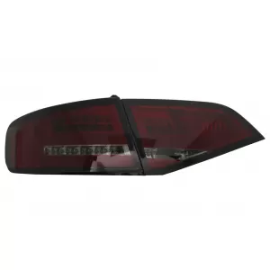 Feux arrière LED pour AUDI A4 B8 Berline Limousine 2008-2011 Rouge Fumée--image-6053948