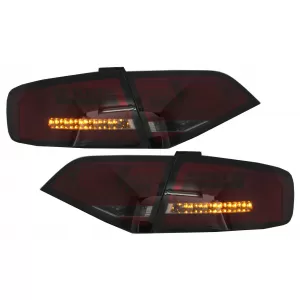 Feux arrière LED pour AUDI A4 B8 Berline Limousine 2008-2011 Rouge Fumée--image-6053950