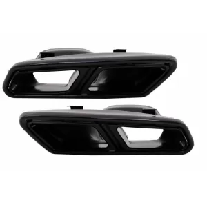 Bara fata si Difuzor Bara Spate compatibil cu Mercedes E-Class W212 S212 (2013-2016) Negru cu Ornamente Evacuare-image-6053548