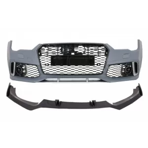 image-8-Paraurti per Audi A7 4G Facelift 15-18 RS7 Look Add-On Spoiler Labbro Carbonio