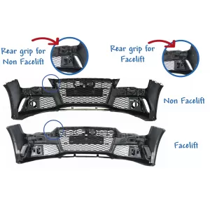 Paraurti per Audi A7 4G Facelift 15-18 RS7 Look Add-On Spoiler Labbro Carbonio-image-6053857