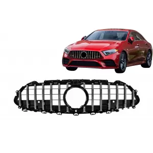 Central Grille Suitable for Mercedes CLS-Class C257 (2018-up) GTR Design Black Chrome