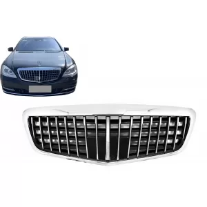 image-71-Kühlergrill für Mercedes S-Klasse W221 Facelift 10-13 Vertikales Design
