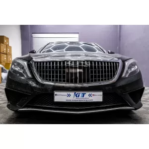 Grille Avant Calandre pour Mercedes S W222 X222 14-20 Vertical Look Chrome-image-6089429