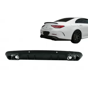 Diffuseur pour Mercedes CLS C257 18+ CLS53 Look Échappement Tips Night Package-image-6073143