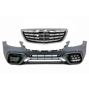 image-59-Prednji Branik s kromiranom središnjom rešetkom pogodan za Mercedes S-klasu W222 Facelift (2017.) S63 Dizjan