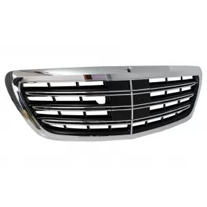 Parachoques para Mercedes S W222 Facelift 2017+ S63 Look Rejilla Central Cromo-image-6343554