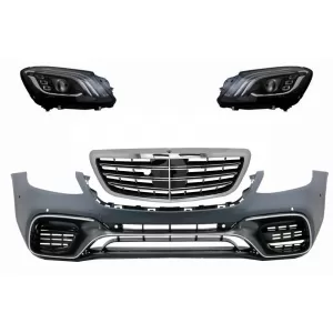 image-24-Lökhárító Mercedes S W222 13- Facelift modellekhez, S63 Design, hűtőráccsal és OEM teljes LED fényszórókkal