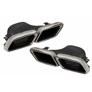 Bara Fata cu Difuzor Bara Spate si Ornamente Tobe Crom compatibil cu Mercedes E-Class W213 (2016-2019) E63 Design Editie Negru-image-6055138