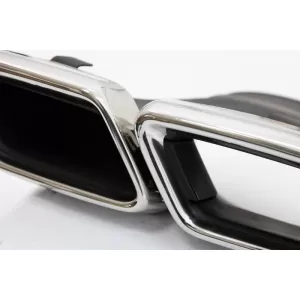 Bara Fata cu Difuzor Bara Spate si Ornamente Tobe Crom compatibil cu Mercedes E-Class W213 (2016-2019) E63 Design Editie Negru-image-6055140
