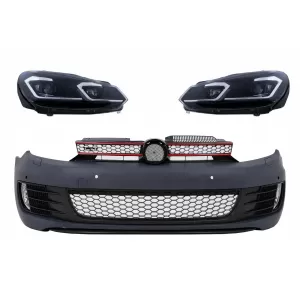 image-72-Prednji Branik s Prednja svijetla LED Srebrni dinamička sekvencijalna svjetla za okretanje prikladna za VW Golf VI 6 (2008-2013) GTI G7.5 Dizjan