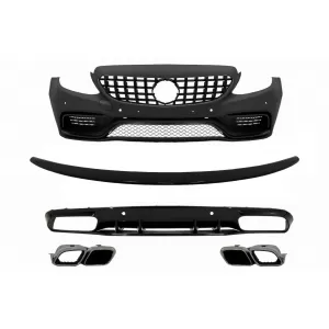 image-45-Lökhárító, hűtőrács, diffúzor és spoiler, Mercedes C-osztály C205 A205 14-19 modellekhez, C63S kivitel