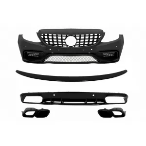 image-75-Lökhárító, diffúzor, spoiler és kipufogóvégek, Mercedes C205 A205 Coupe Cabrio 14-19 modellekhez, C63S kivitel