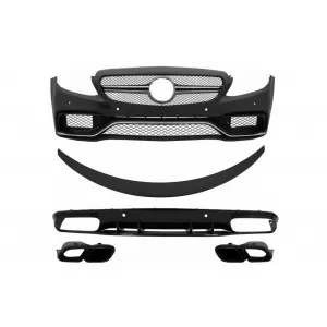 image-76-Lökhárító, spoiler, diffúzor és kipufogóvégek, Mercedes C205 A205 Coupe Cabrio 14-19 modellekhez, C63S kivitel