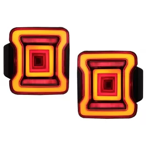 Feux Full LED pour Jeep Wrangler IV JL JLU 18+ RED Dynamic StartUp Lights--image-6059515