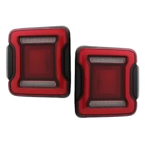 Feux Full LED pour Jeep Wrangler IV JL JLU 18+ RED Dynamic StartUp Lights--image-6059516