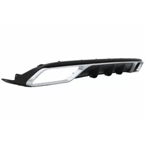 Bara Fara cu Difuzor Bara Spate si Ornamente Tobe Crom compatibil cu Mercedes W212 E-Class Facelift (2013-2016) E65 Dessign pentru Bara Spate Standard-image-6057948
