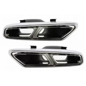 Bara Fara cu Difuzor Bara Spate si Ornamente Tobe Crom compatibil cu Mercedes W212 E-Class Facelift (2013-2016) E65 Dessign pentru Bara Spate Standard-image-6057950