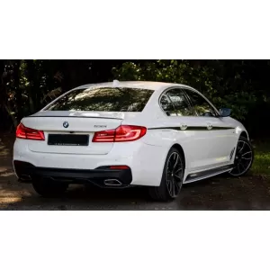 Hátsó lökhárító diffúzor kipufogóvéggel BMW 5-ös G30 G31 Limousine/Touring (2017-től), M Performance Design, króm és zongorafekete-image-6058077