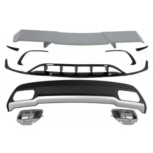 image-40-Hátsó diffúzor és kipufogóvég szett, első splitterekkel és hátsó spoilerrel, Mercedes A-osztály W176 Facelift (2015-2018), Sport Pack