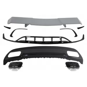 image-41-Hátsó diffúzor, kipufogóvégek, splitterek és hátsó spoiler MERCEDES A-osztály W176 Facelift (2015-2018) modellekhez, Sport Pack, fekete