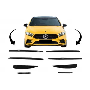 image-19-Első lökhárító koptató Aero bordák MERCEDES A-osztály W177 ferdehátú / V177 Sedan (2018-tól) A45 Design Piano Black