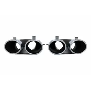 Frontstoßstange für Mercedes E C238 A238 2016+ E63 Look Diffusor Tipps Schwarz Chrom-image-6058651