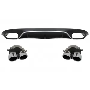 Diffusor Tipps Gitter Schwarz für Mercedes E C238 A238 AMG Line 16+ E53 E63 Look-image-6058751