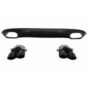 Diffusor für Mercedes E C238 A238 AMG Linie 16+ E53 Look Auspuff Gitter Alles schwarz-image-6058834