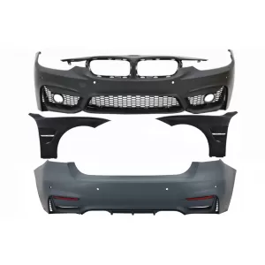 image-0-Body Kit BMW 3-as F30 F31 nem LCI és LCI (2011-2018), M3 Sport kialakítás, első sárvédőkkel, fekete króm