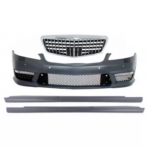 image-57-Első lökhárító Mercedes S W221 05-12, S63 S65 dizájn, hűtőrács és küszöb spoiler