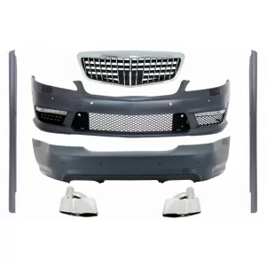 image-59-Body Kit Mercedes S W221 05-12 modellekhez, S63 S65 dizájn, lökhárító, hűtőrács, küszöb spoiler