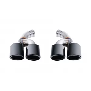 Ornamente Evacuare compatibil cu Porsche Cayenne 92A Facelift (10/2014-2017) GTS Design Negru Lucios-image-6060737