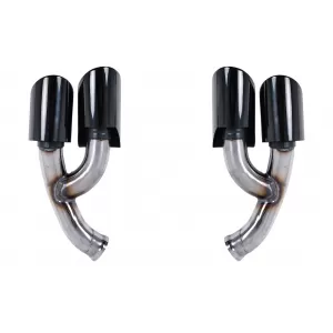Ornamente Evacuare compatibil cu Porsche Cayenne 92A Facelift (10/2014-2017) GTS Design Negru Lucios-image-6060744