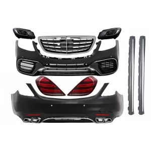 image-1-Body Kit alkalmas: Mercedes S-osztály, W222 Facelift (2013-06.2017) S63 Design, LED mozgó dinamikus futófény irányjelzőkkel