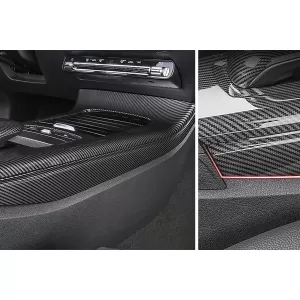 Car Center Console Panel Side Decorative Trim Cover Suitable for Mercedes A-Class W177 V177 (2018-Up) Carbon