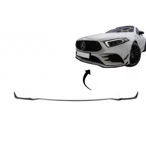 image-55-Frontstoßstange Lip Erweiterung für Mercedes A W177 V177 04.18-2022 Schwarz
