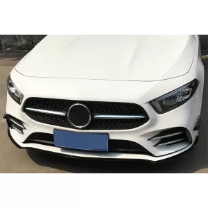 Front Bumper Lip Extension suitable for Mercedes A-Class W177 V177 (04.2018-2022) A35 Design Black Edition