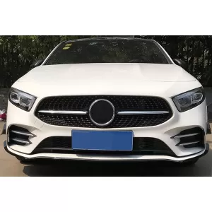 Front Bumper Lip Extension suitable for Mercedes A-Class W177 V177 (04.2018-2022) A35 Design Black Edition