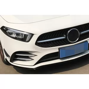 Front Bumper Lip Extension suitable for Mercedes A-Class W177 V177 (04.2018-2022) A35 Design Black Edition