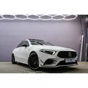 Front Bumper Lip Extension suitable for Mercedes A-Class W177 V177 (04.2018-2022) A35 Design Black Edition